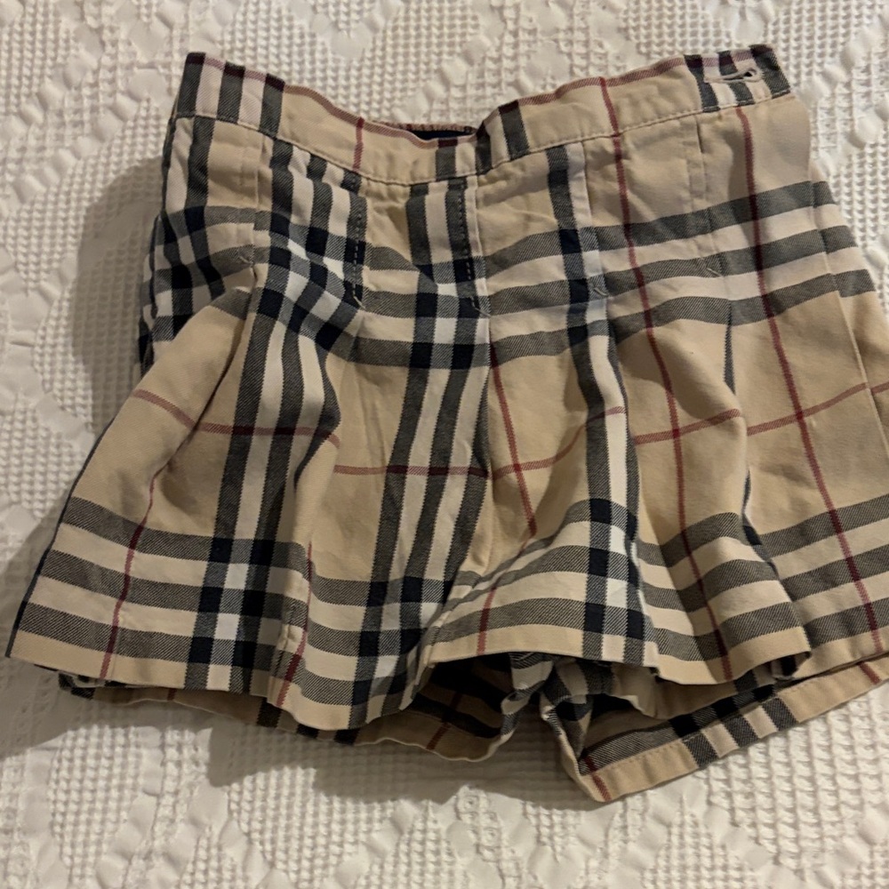 Burberry Checkered Beige Kids Shorts
